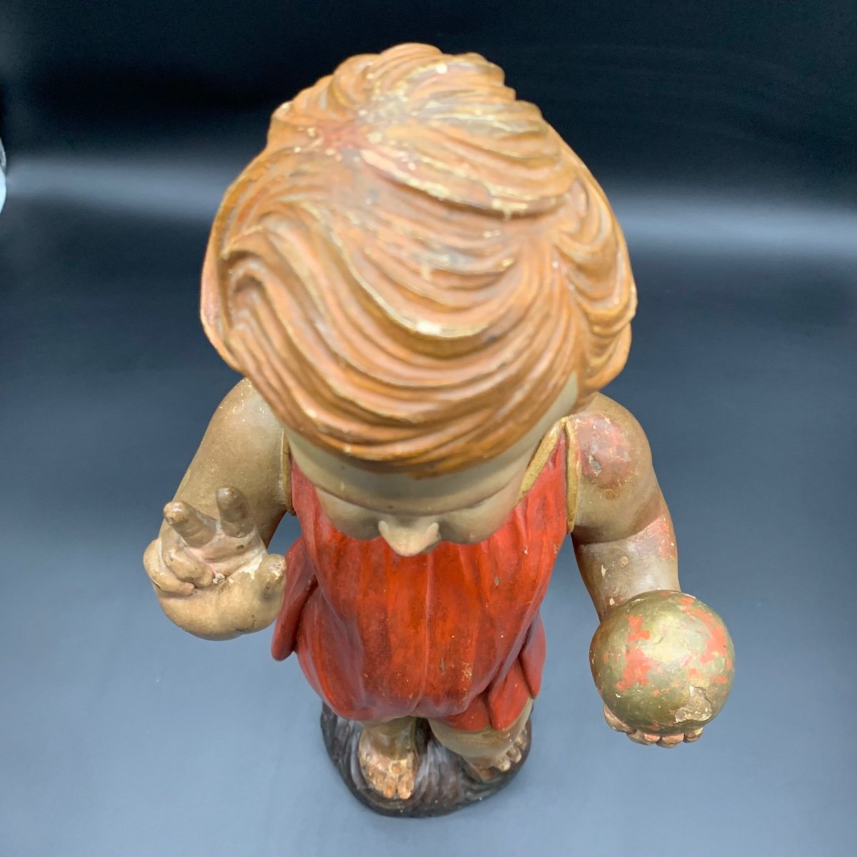 Polychrome Wooden Sculpture Depicting The Blessing Child Jesus- 19th Century-photo-7