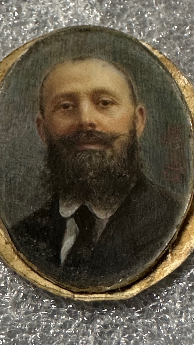 Miniature Masculine Complète Avec étui - XIXème Siècle.-photo-4