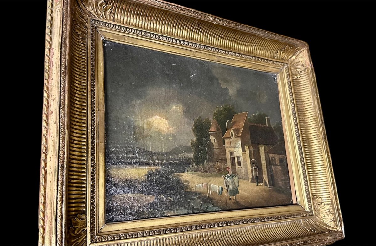 Tableau De Paysage, Huile Sur Toile - Louis Philippe, 19ème Siècle-photo-8