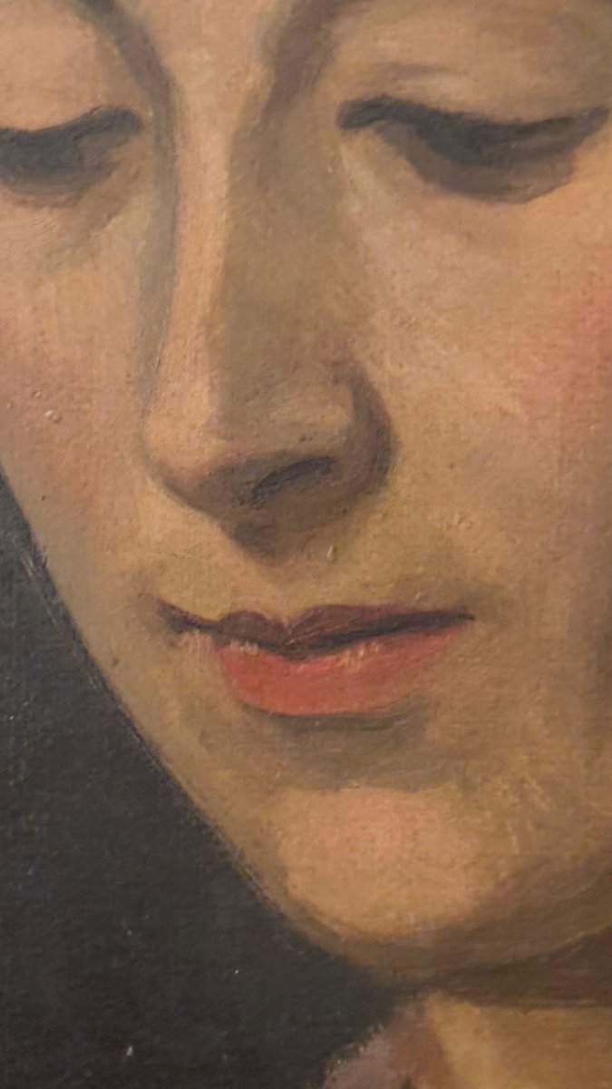 Tableau "portrait Féminin" - Début Des Années 1900.-photo-2