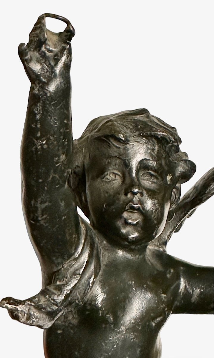 Burnished Metal Angel Statue - 19th Century-photo-2