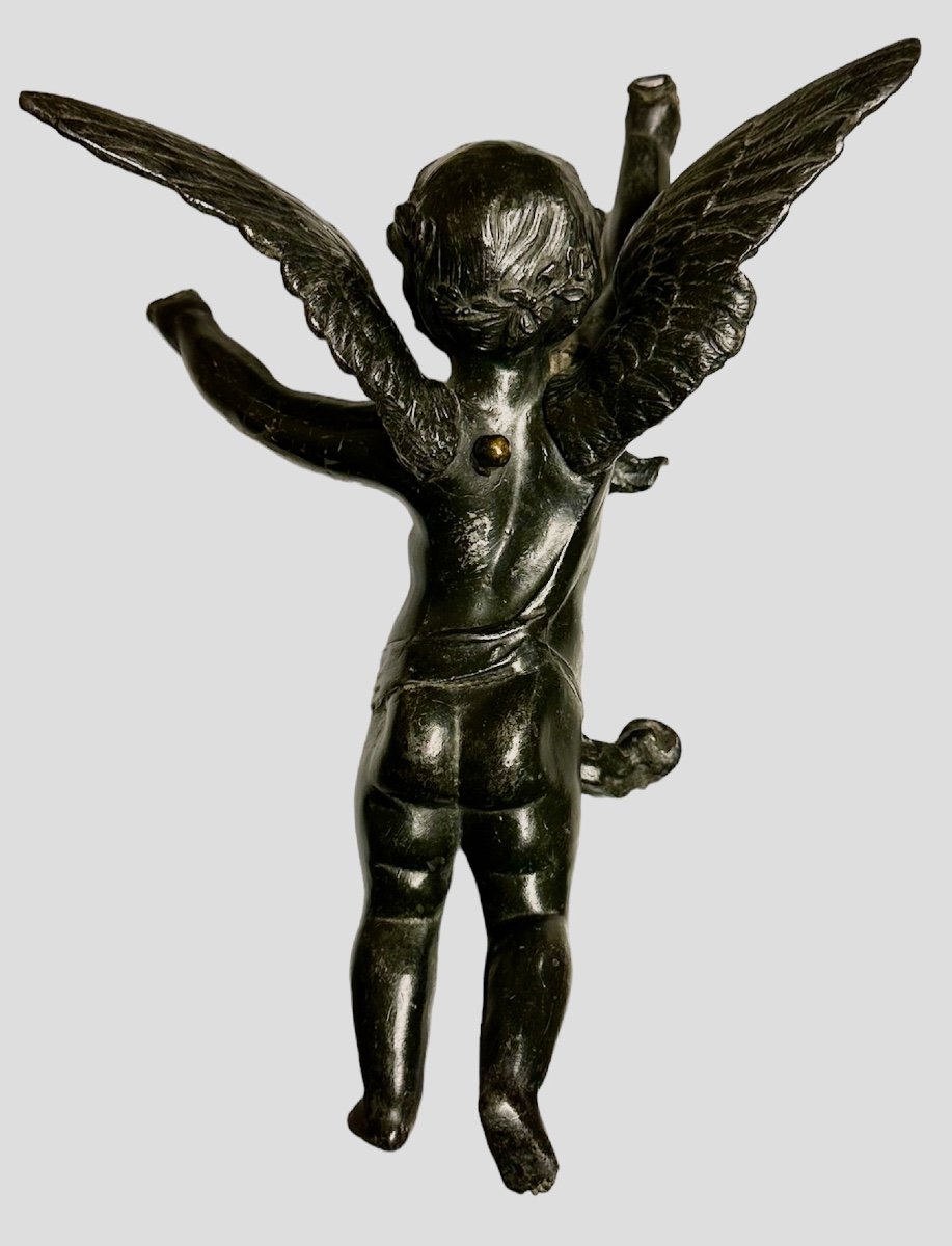 Burnished Metal Angel Statue - 19th Century-photo-1