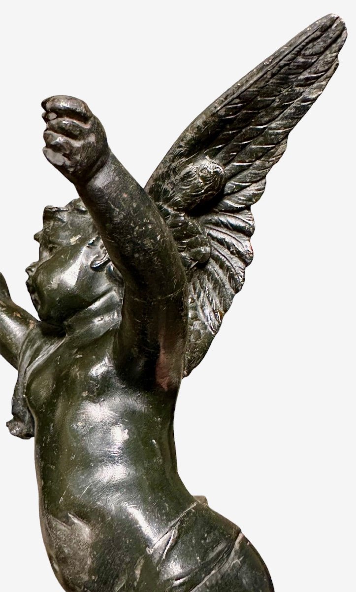 Burnished Metal Angel Statue - 19th Century-photo-4