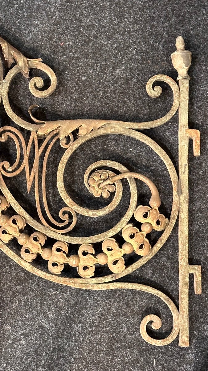 Paire De Bras Bougeoirs En Fer Forgé - Louis XVI-photo-1
