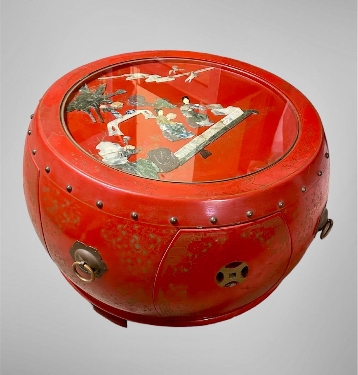Chinese Drum-shaped Coffee Table - 20th Century-photo-2