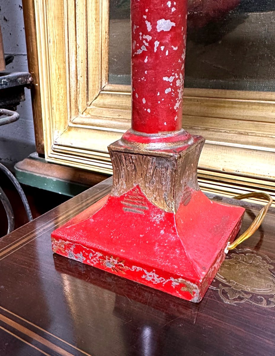 Lampe Rumford En étain Peint - Début XIXème Siècle-photo-3