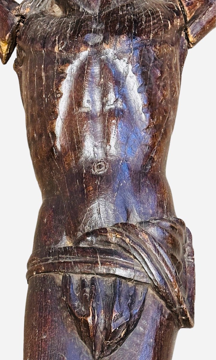 Ancient Wooden Christ Corpus Christi - 17th Century-photo-4