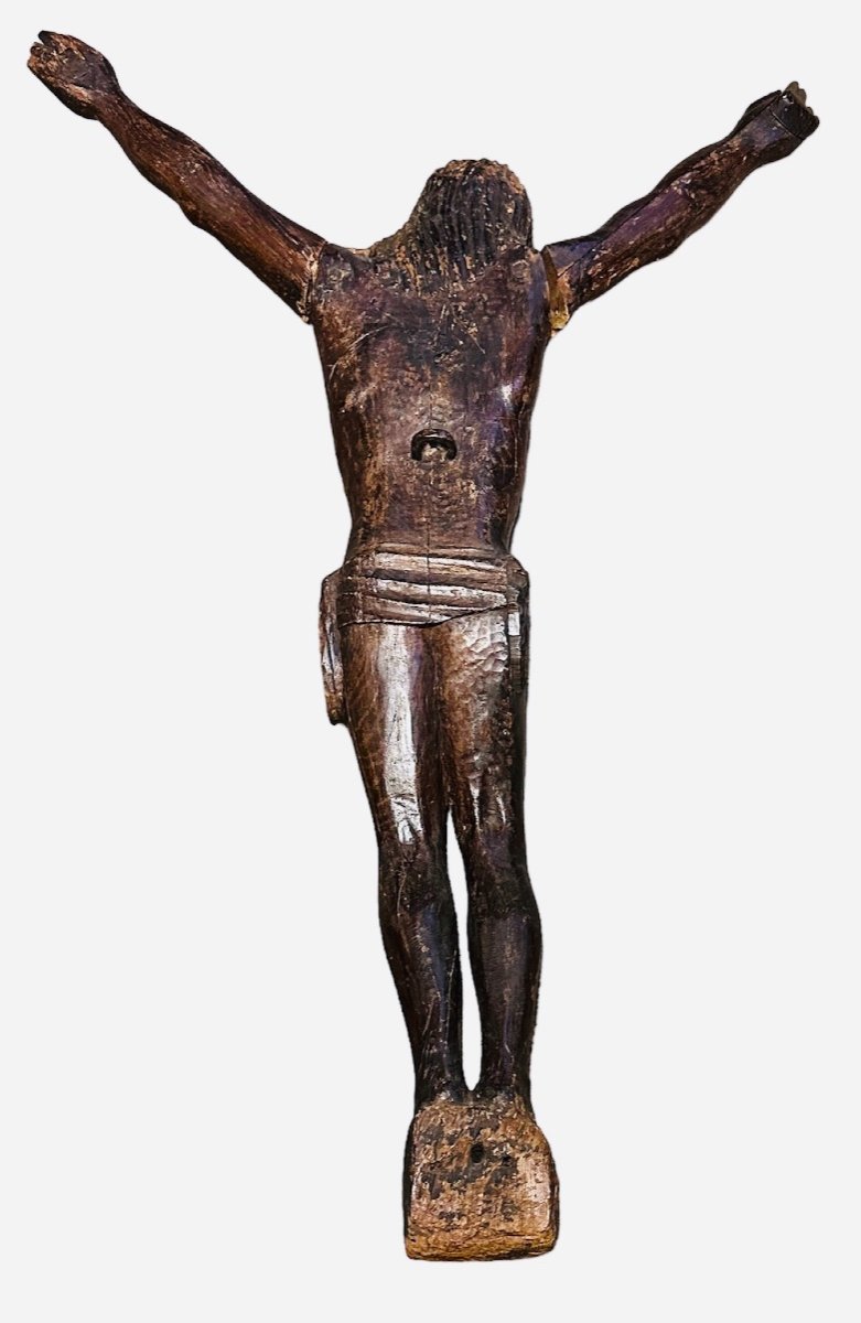 Ancient Wooden Christ Corpus Christi - 17th Century-photo-4