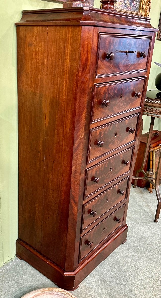 Commode Hebdomadaire à Six Tiroirs En Acajou - Louis Philippe-photo-2