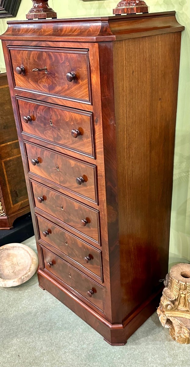 Commode Hebdomadaire à Six Tiroirs En Acajou - Louis Philippe-photo-3
