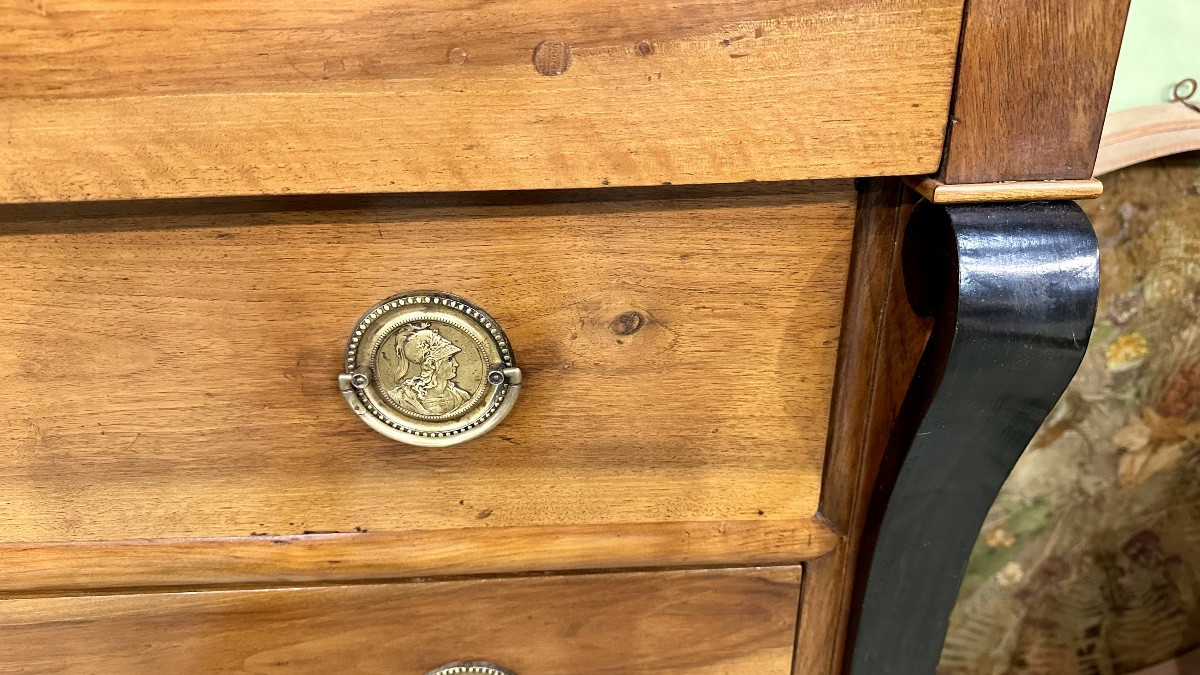 Empire Walnut Chest Of Drawers - Early 19th Century.-photo-1