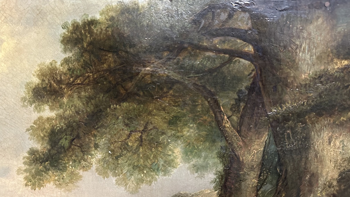 Tableau, huile sur toile, "Terriers chassant un lapin" signé G. Armfield - 19ème siècle. -photo-6