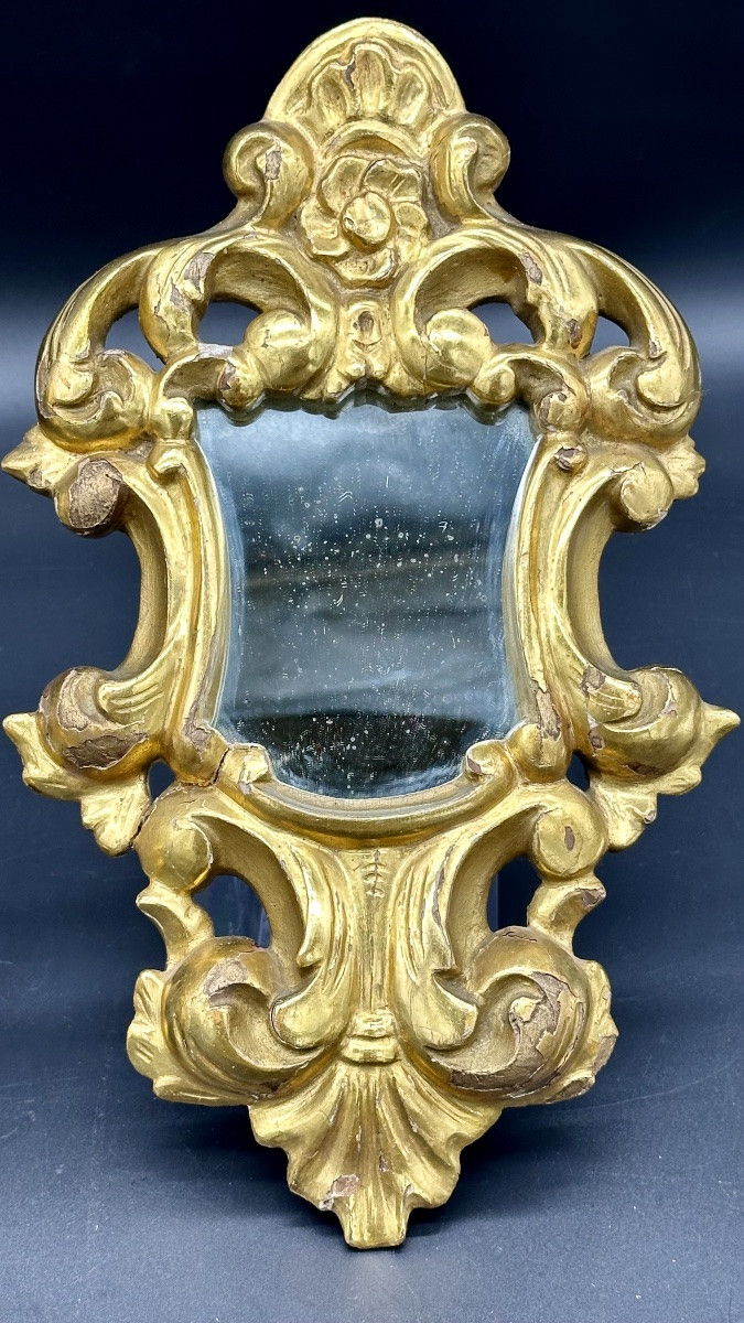 Paire de petits miroirs dorés - XIXe siècle -photo-2