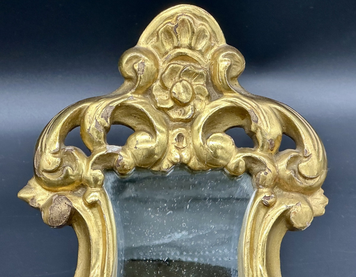 Paire de petits miroirs dorés - XIXe siècle -photo-1