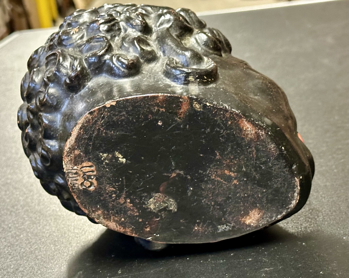 Récipient, porte-vase en forme de tête de Moro, Germany, fin du XIXe siècle.-photo-3