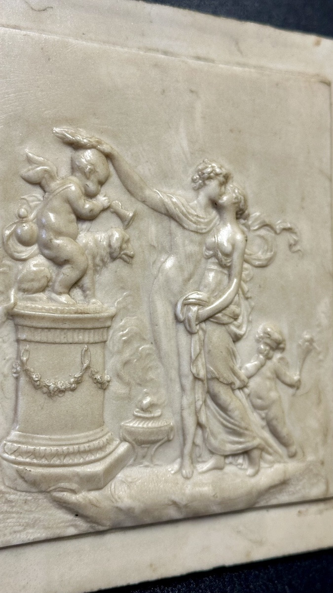 Bas-relief Slab Of Petrified Limestone, Calcite, “allegory” - Napoleon III-photo-4