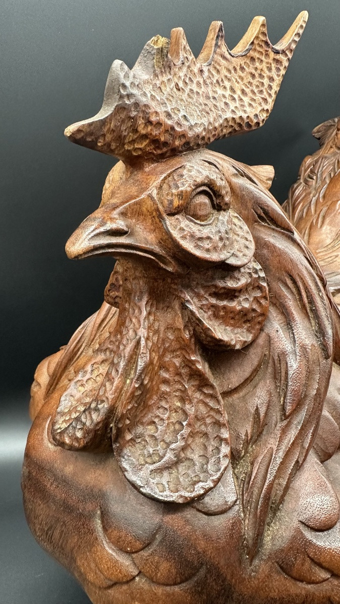 Wooden Sculpture "chicken" - Early 1900s-photo-2
