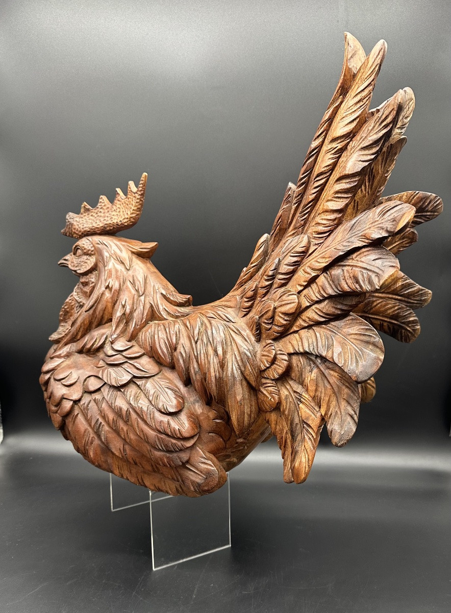 Wooden Sculpture "chicken" - Early 1900s-photo-3