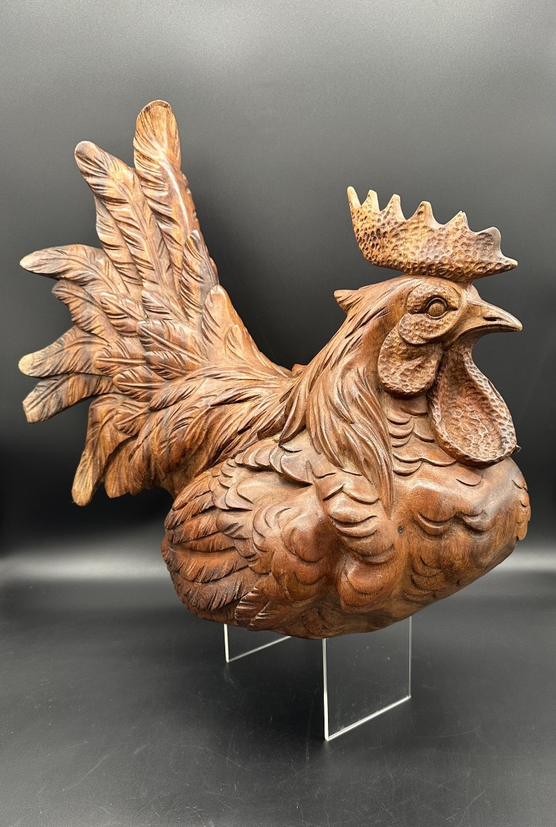 Wooden Sculpture "chicken" - Early 1900s-photo-2
