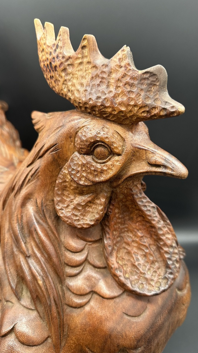 Wooden Sculpture "chicken" - Early 1900s-photo-3
