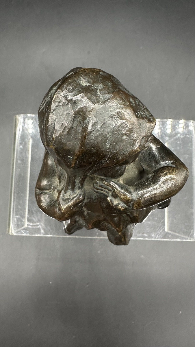 Sculpture en bronze « Fille timide » – Début du XXe siècle.-photo-4