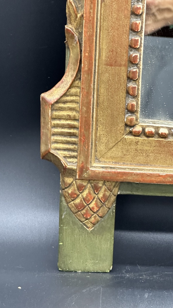 Gilded Wooden Wall Mirror With Floral Decoration – Napoleon III.-photo-1
