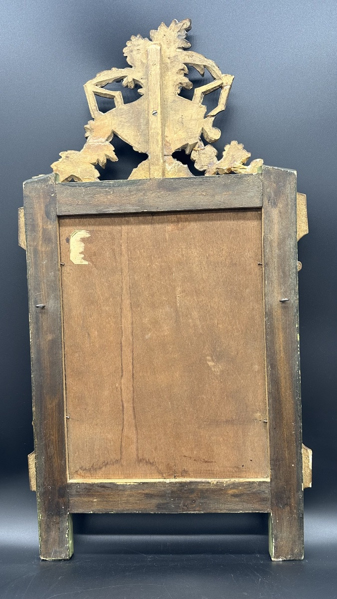 Gilded Wooden Wall Mirror With Floral Decoration – Napoleon III.-photo-4