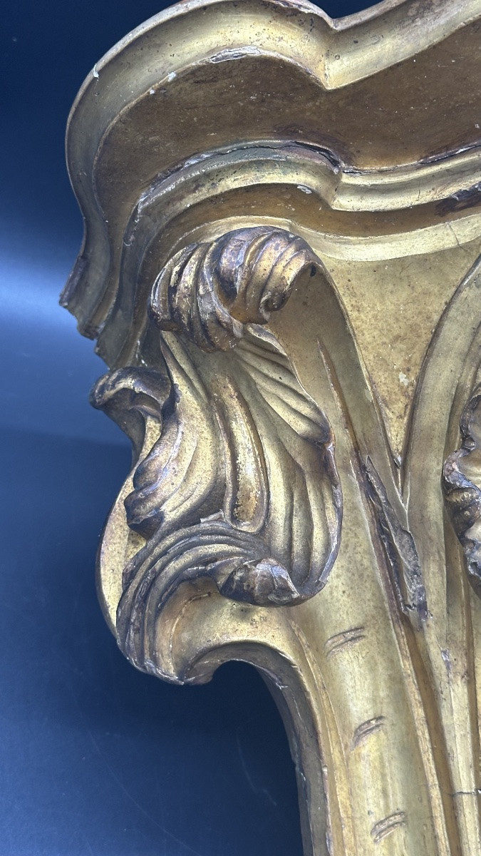 Étagère murale dorée de style baroque – XVIIIe siècle-photo-4
