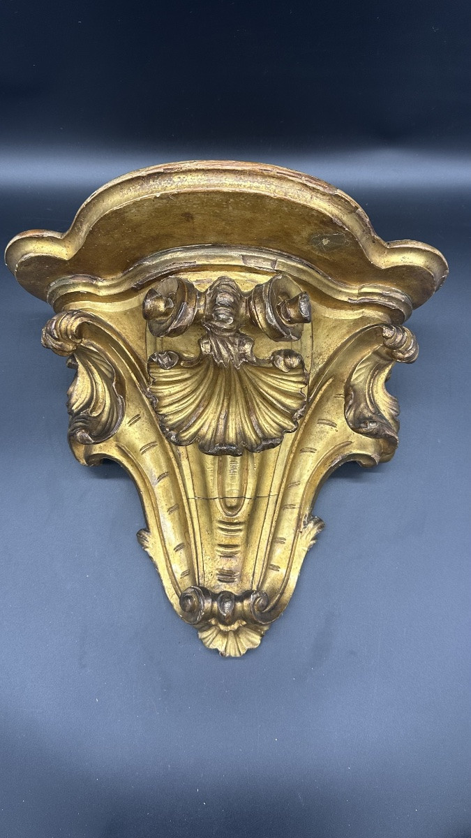 Étagère murale dorée de style baroque – XVIIIe siècle-photo-4