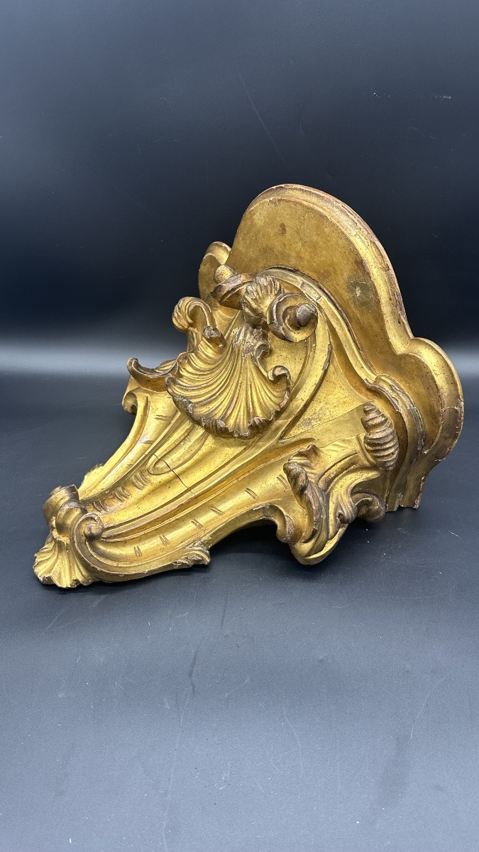 Étagère murale dorée de style baroque – XVIIIe siècle-photo-6