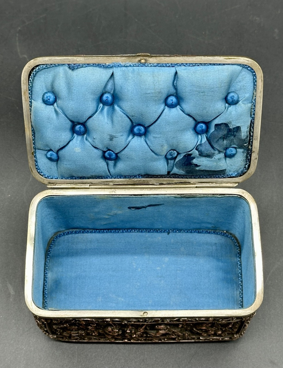 Coffret ancien en cuivre - Scène bucolique avec putti Époque : XIXe siècle-photo-5