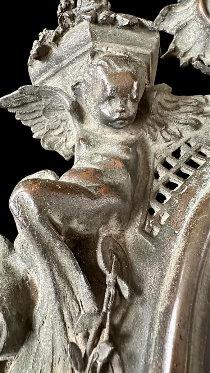 Baroque Frame In Chiseled Bronze – 19th Century-photo-3