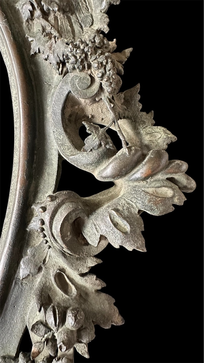 Baroque Frame In Chiseled Bronze – 19th Century-photo-3