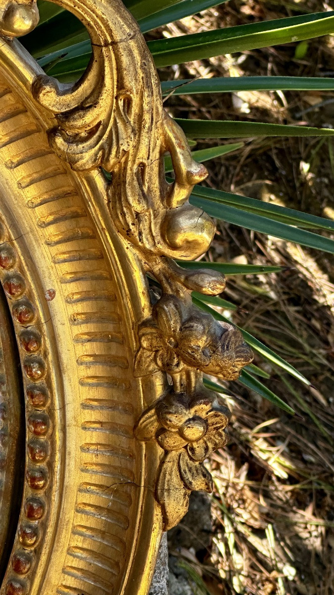 Miroir « Sorcière » en bois doré, XIXe siècle-photo-1
