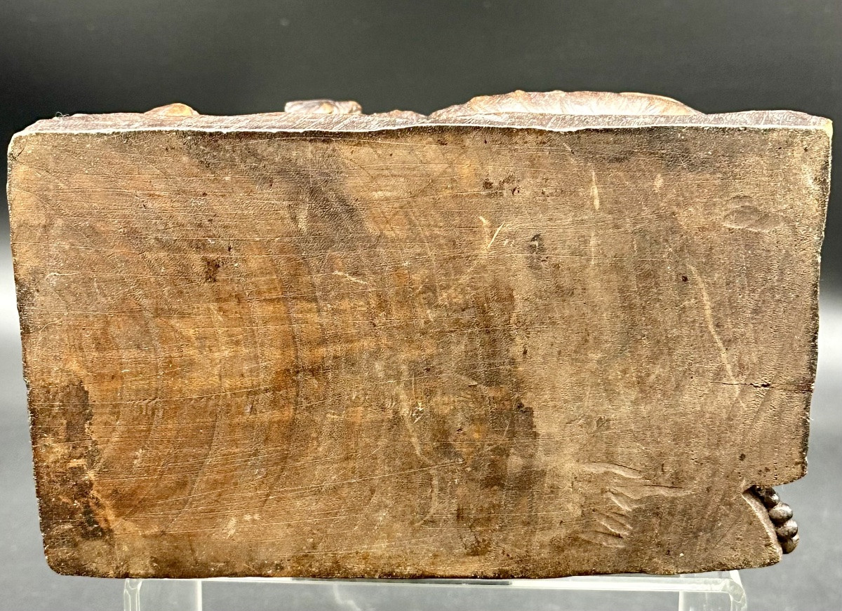 Carved Wood Sculpture - Cherub With Dog Period: 19th Century-photo-6