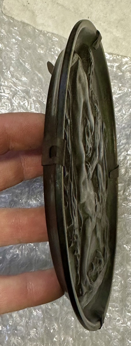 Bronze Medallion – Hercules And The Nemean Lion (basic Relief) Late 19th – Early 20th Century-photo-1