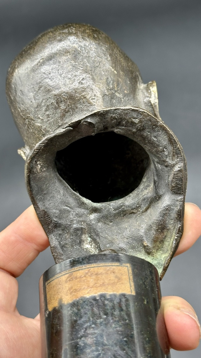 Bronze Bust Of A Young Man – Signed T. Campajola Italy, Early 20th Century-photo-6