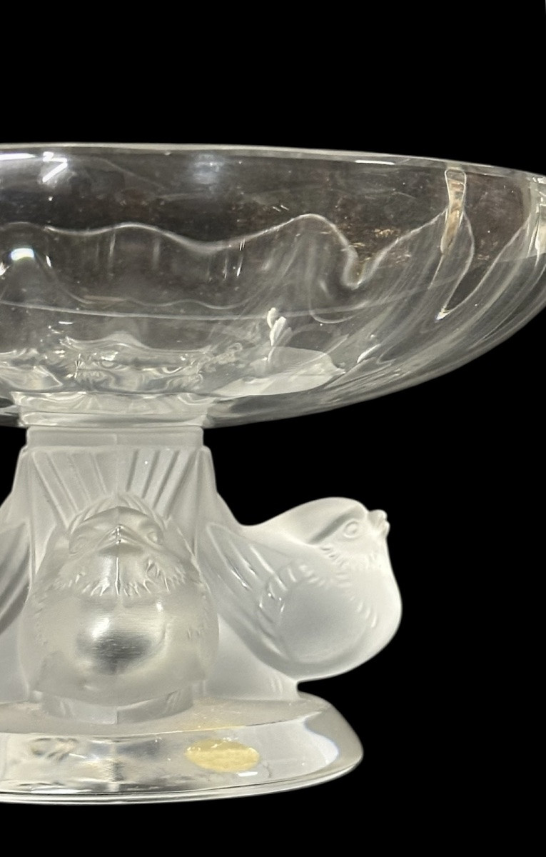 Small Lalique Crystal Cake Stand – 20th Century-photo-2