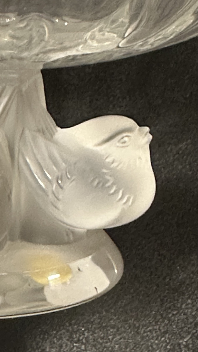 Small Lalique Crystal Cake Stand – 20th Century-photo-3