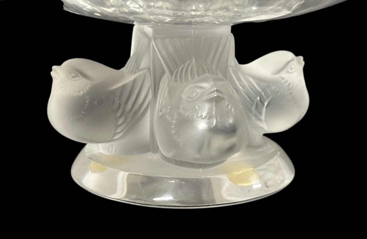 Small Lalique Crystal Cake Stand – 20th Century-photo-4