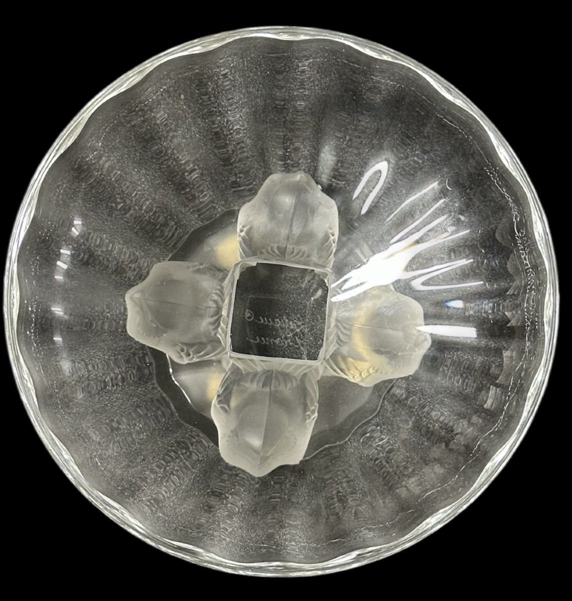 Small Lalique Crystal Cake Stand – 20th Century-photo-2