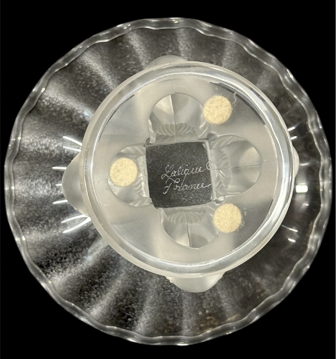 Small Lalique Crystal Cake Stand – 20th Century-photo-3