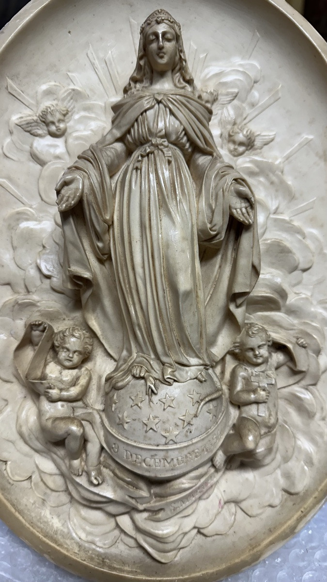 Haut-relief en écume de mer (silicate de magnésium hydraté, calcite) - Louis Philippe-photo-2