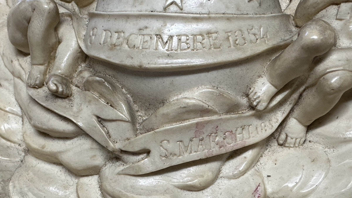 Haut-relief en écume de mer (silicate de magnésium hydraté, calcite) - Louis Philippe-photo-1