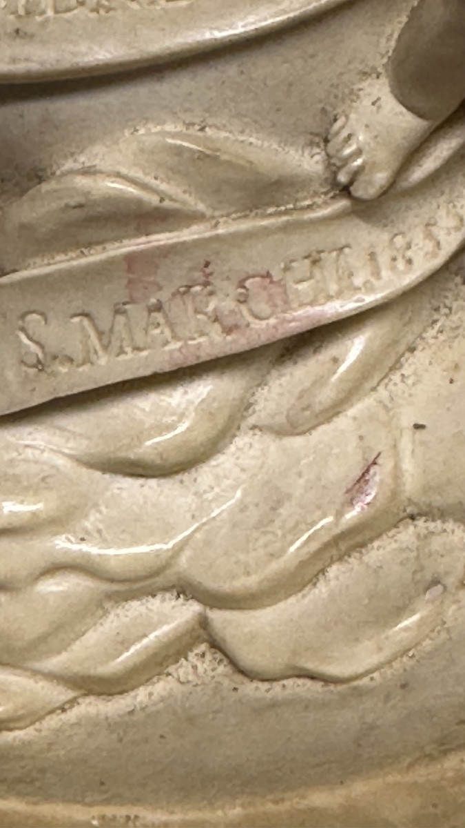 Haut-relief en écume de mer (silicate de magnésium hydraté, calcite) - Louis Philippe-photo-4