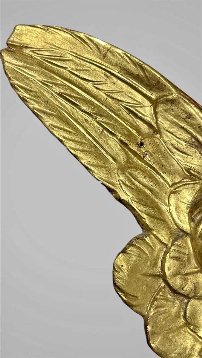 Paire de chérubins ailés en bois doré – XVIIIe/XIXe siècle-photo-1