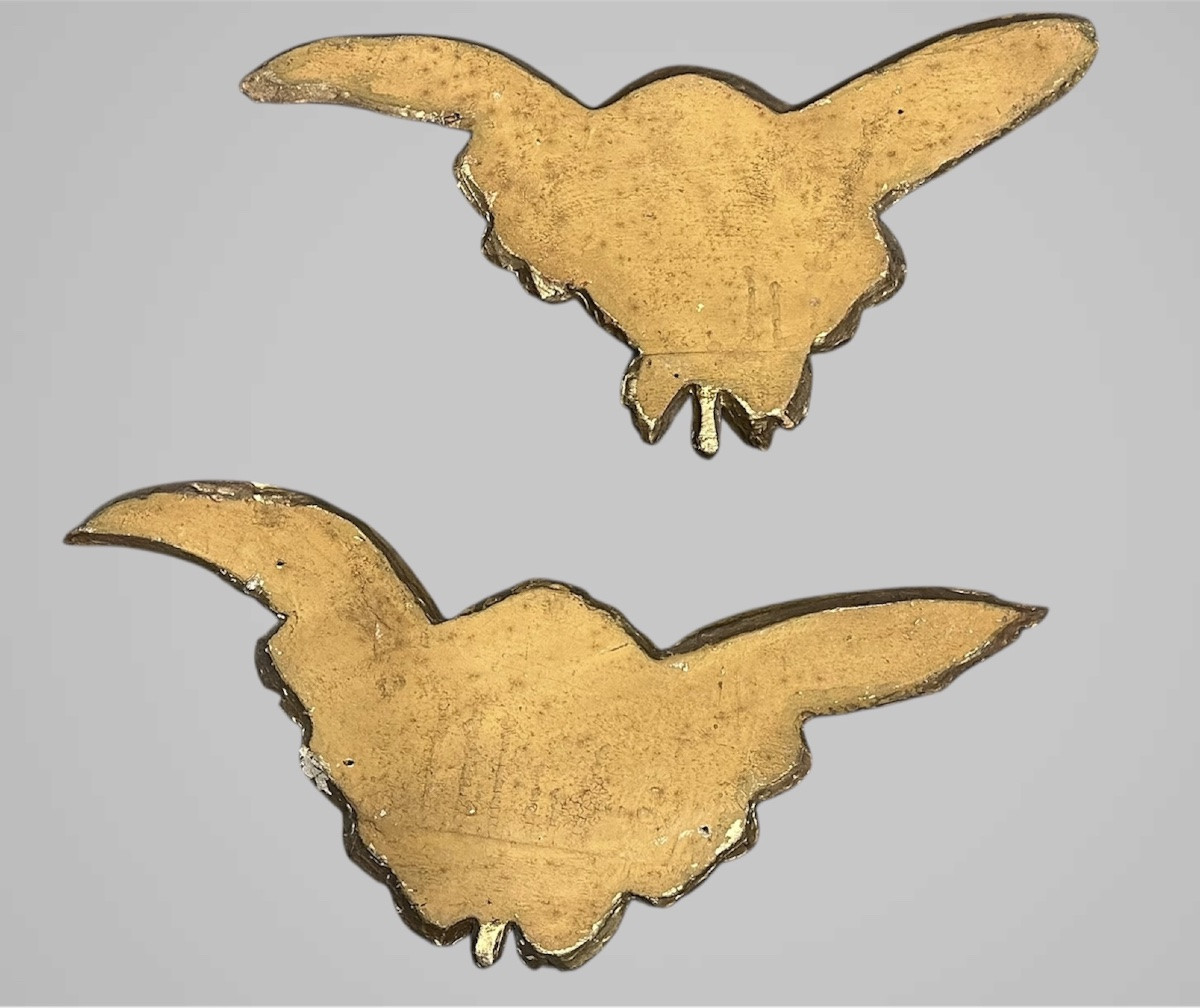 Paire de chérubins ailés en bois doré – XVIIIe/XIXe siècle-photo-6