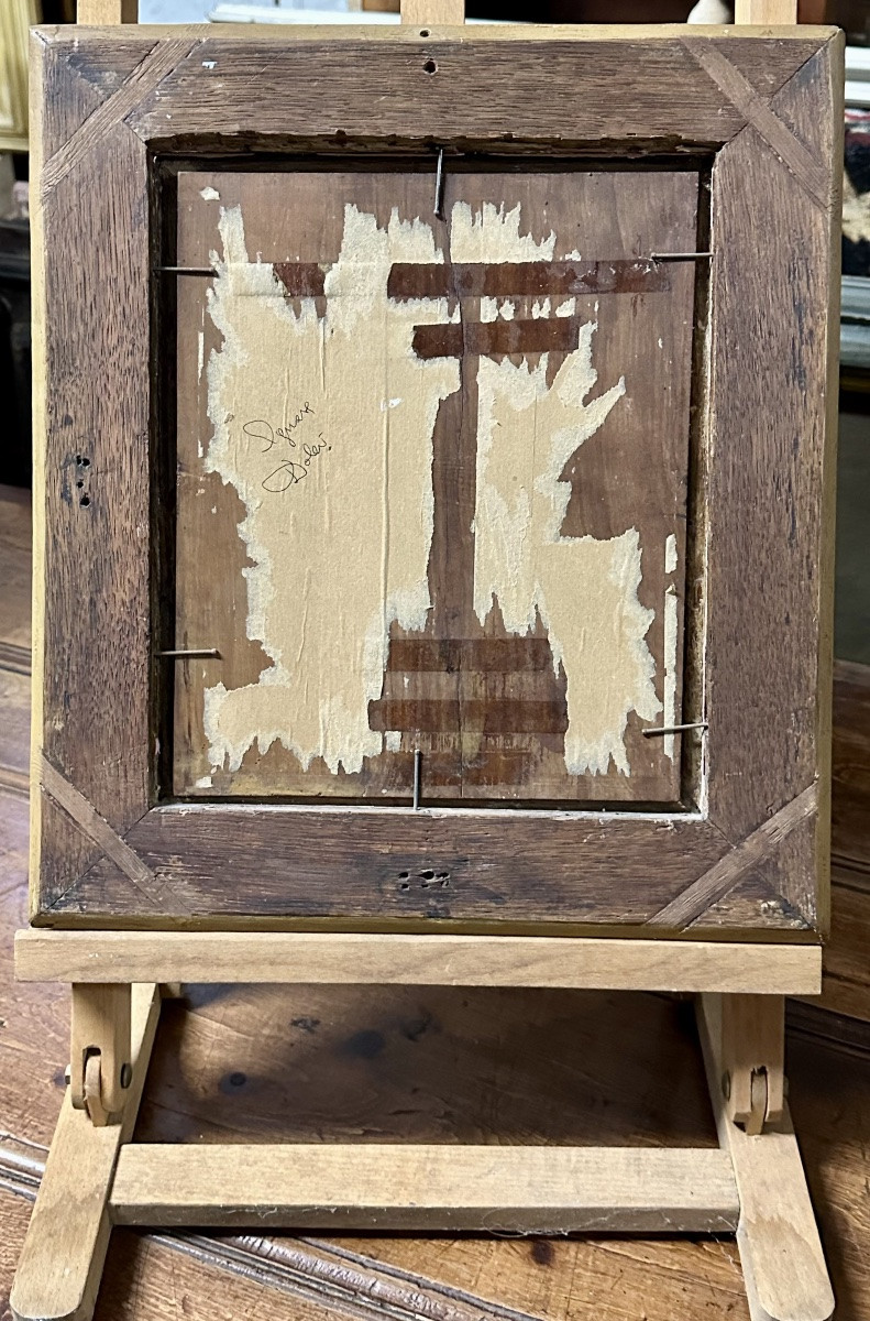 Oil On Panel "sacred Image Of The Child With A Garland Of Flowers" - Early 19th Century-photo-5