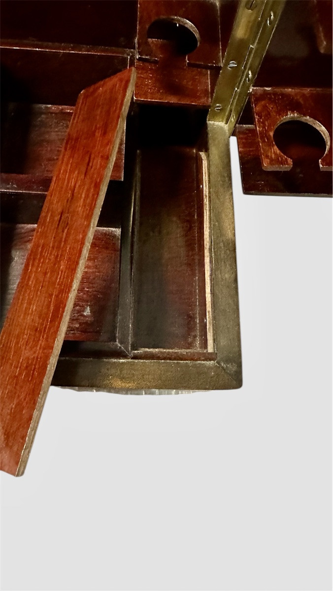 Cave à liqueurs en bois ébénisé et cristal – XIXe siècle-photo-4