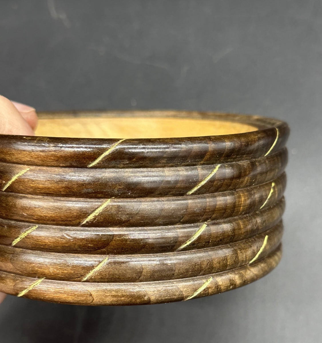 Antique Wooden Box With Lid Decorated With A Spider - Art Deco Period-photo-4